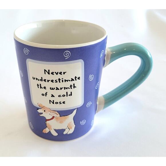 Enjoy Life Purple Dog Coffee Mug "Never underestimate the warmth of a cold nose" - Picture 3 of 8